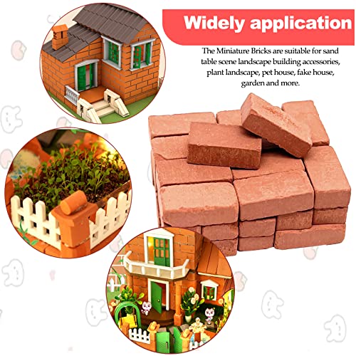 100Pcs Mini Red Miniature Bricks Model Brick Wall Small Bricks,for